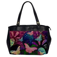 Butterfly Garden Art Oversize Office Handbag by SpinnyChairDesigns