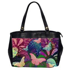 Butterfly Garden Art Oversize Office Handbag (2 Sides) by SpinnyChairDesigns