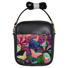 Butterfly Garden Art Girls Sling Bag by SpinnyChairDesigns