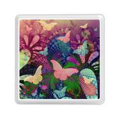 Butterfly Garden Art Memory Card Reader (square) by SpinnyChairDesigns