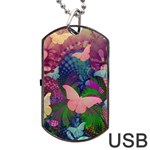 Butterfly Garden Art Dog Tag USB Flash (One Side) Front