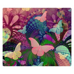 Butterfly Garden Art Double Sided Flano Blanket (small)  by SpinnyChairDesigns