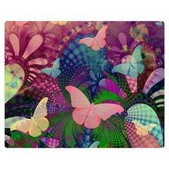 Butterfly Garden Art Double Sided Flano Blanket (medium)  by SpinnyChairDesigns