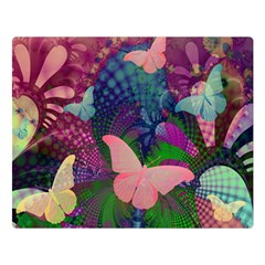 Butterfly Garden Art Double Sided Flano Blanket (large)  by SpinnyChairDesigns