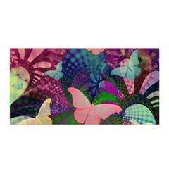 Butterfly Garden Art Satin Wrap by SpinnyChairDesigns