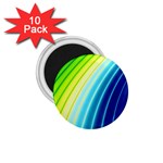 Sporty Stripes Swoosh Green Blue 1.75  Magnets (10 pack)  Front