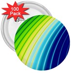 Sporty Stripes Swoosh Green Blue 3  Buttons (100 pack)  Front