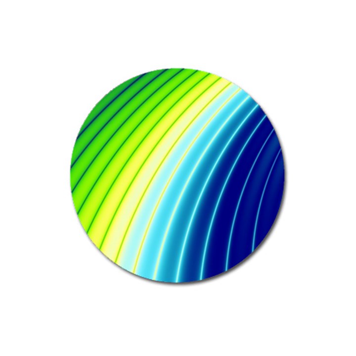 Sporty Stripes Swoosh Green Blue Magnet 3  (Round)