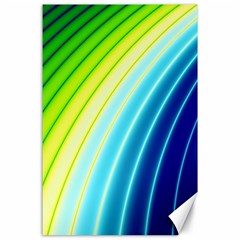 Sporty Stripes Swoosh Green Blue Canvas 24  X 36  by SpinnyChairDesigns