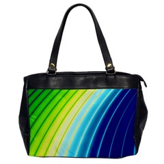 Sporty Stripes Swoosh Green Blue Oversize Office Handbag by SpinnyChairDesigns