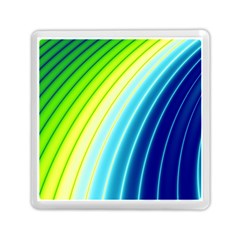 Sporty Stripes Swoosh Green Blue Memory Card Reader (square) by SpinnyChairDesigns