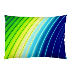 Sporty Stripes Swoosh Green Blue Pillow Case (two Sides)