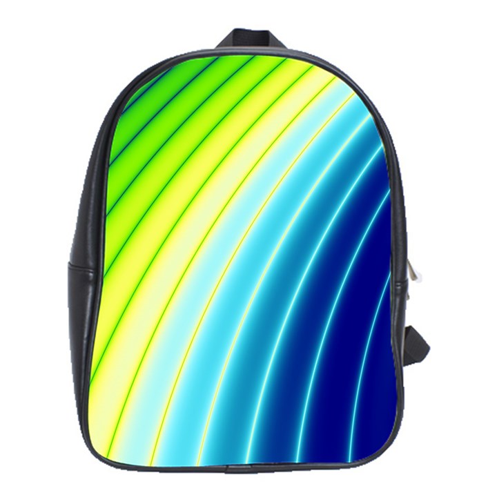 Sporty Stripes Swoosh Green Blue School Bag (XL)