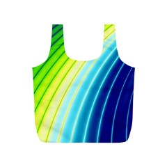 Sporty Stripes Swoosh Green Blue Full Print Recycle Bag (s) by SpinnyChairDesigns