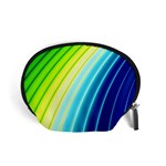 Sporty Stripes Swoosh Green Blue Accessory Pouch (Small) Front