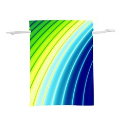 Sporty Stripes Swoosh Green Blue Lightweight Drawstring Pouch (l) by SpinnyChairDesigns