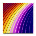 Sporty Stripes Swoosh Purple Gold Red Tile Coaster Front