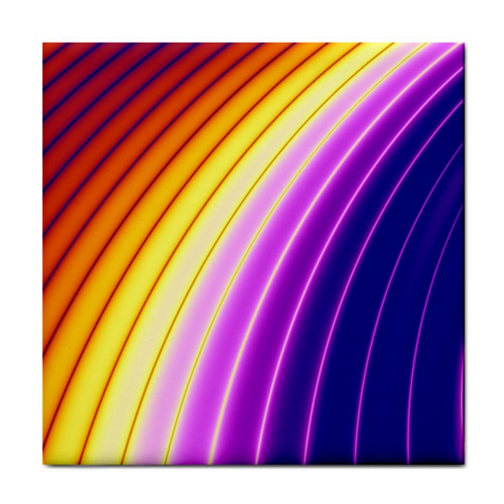 Sporty Stripes Swoosh Purple Gold Red Tile Coaster