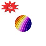 Sporty Stripes Swoosh Purple Gold Red 1  Mini Buttons (10 pack)  Front