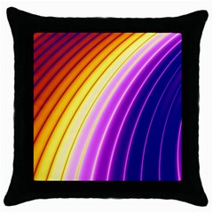 Sporty Stripes Swoosh Purple Gold Red Throw Pillow Case (black) by SpinnyChairDesigns