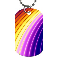 Sporty Stripes Swoosh Purple Gold Red Dog Tag (two Sides) by SpinnyChairDesigns