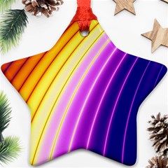 Sporty Stripes Swoosh Purple Gold Red Star Ornament (two Sides) by SpinnyChairDesigns