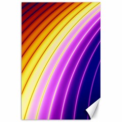 Sporty Stripes Swoosh Purple Gold Red Canvas 24  X 36  by SpinnyChairDesigns