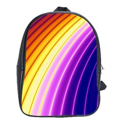 Sporty Stripes Swoosh Purple Gold Red School Bag (large) by SpinnyChairDesigns