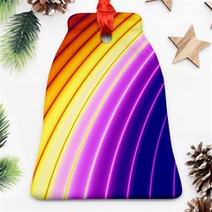 Sporty Stripes Swoosh Purple Gold Red Bell Ornament (two Sides) by SpinnyChairDesigns