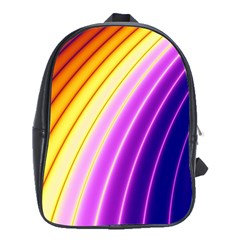 Sporty Stripes Swoosh Purple Gold Red School Bag (xl) by SpinnyChairDesigns