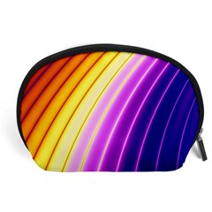 Sporty Stripes Swoosh Purple Gold Red Accessory Pouch (large) by SpinnyChairDesigns