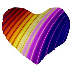 Sporty Stripes Swoosh Purple Gold Red Large 19  Premium Flano Heart Shape Cushions by SpinnyChairDesigns