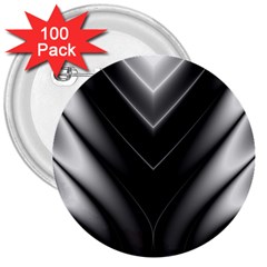 Black And Silver Pattern 3  Buttons (100 Pack)  by SpinnyChairDesigns