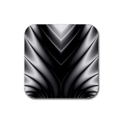 Black and Silver Pattern Rubber Coaster (Square) 