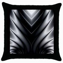 Black And Silver Pattern Throw Pillow Case (black) by SpinnyChairDesigns