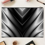 Black and Silver Pattern Cosmetic Bag (XXXL) Back