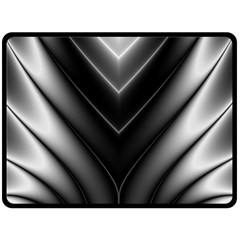 Black and Silver Pattern Double Sided Fleece Blanket (Large) 