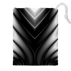 Black and Silver Pattern Drawstring Pouch (4XL)