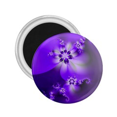 Violet Purple Flower Print 2 25  Magnets by SpinnyChairDesigns