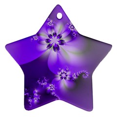 Violet Purple Flower Print Ornament (star) by SpinnyChairDesigns