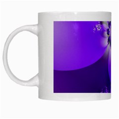 Violet Purple Flower Print White Mugs by SpinnyChairDesigns