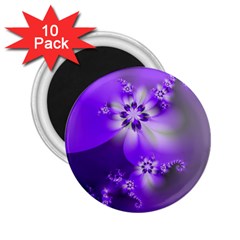 Violet Purple Flower Print 2 25  Magnets (10 Pack)  by SpinnyChairDesigns