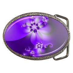 Violet Purple Flower Print Belt Buckles by SpinnyChairDesigns