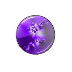 Violet Purple Flower Print Hat Clip Ball Marker (4 Pack) by SpinnyChairDesigns