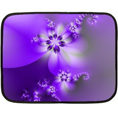 Violet Purple Flower Print Double Sided Fleece Blanket (mini)  by SpinnyChairDesigns