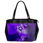 Violet Purple Flower Print Oversize Office Handbag Front