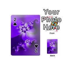 Violet Purple Flower Print Playing Cards 54 Designs (mini) by SpinnyChairDesigns