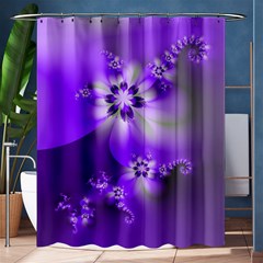 Violet Purple Flower Print Shower Curtain 60  X 72  (medium)  by SpinnyChairDesigns