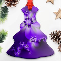 Violet Purple Flower Print Christmas Tree Ornament (two Sides) by SpinnyChairDesigns