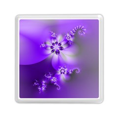 Violet Purple Flower Print Memory Card Reader (square) by SpinnyChairDesigns